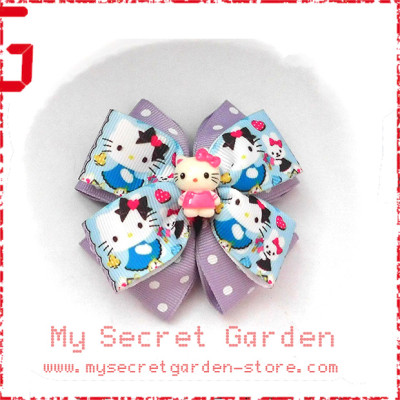 Hello Kitty Grosgrain Ribbon Girls Hair Bows  ( Hair Clip or Hair Band)